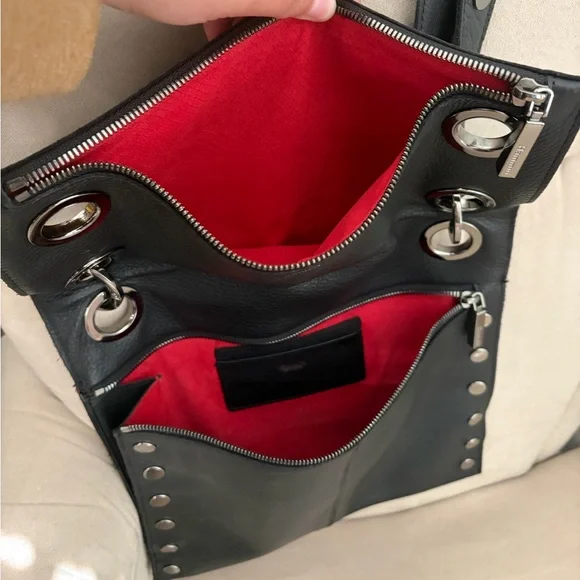 Hammitt Large Montana Adjustable Black Leather Shoulder/Crossbody Bag - Picture 4 of 16